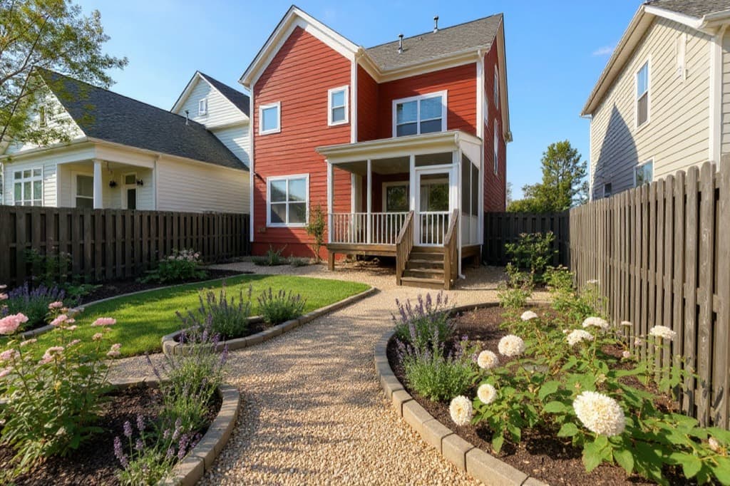 Backyard redesigned in Cottage garden style by AI