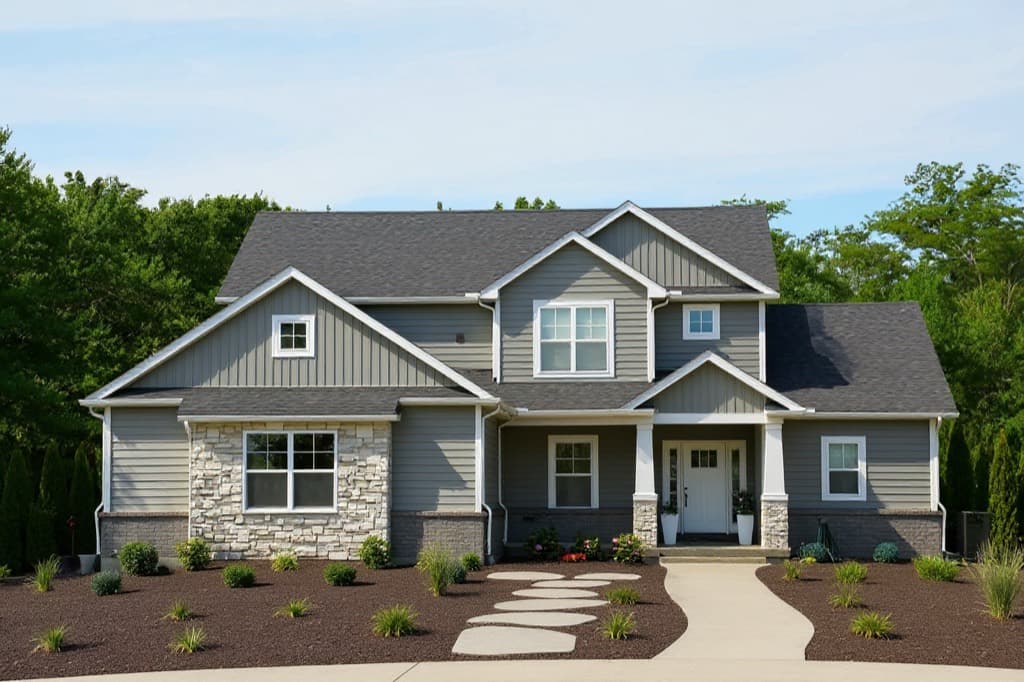 Modern Front Yard Ideas: AI redesign example