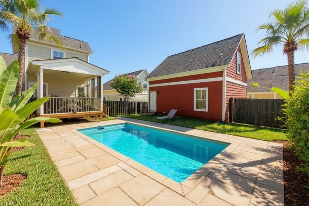 Tropical Backyard Ideas: AI redesign example